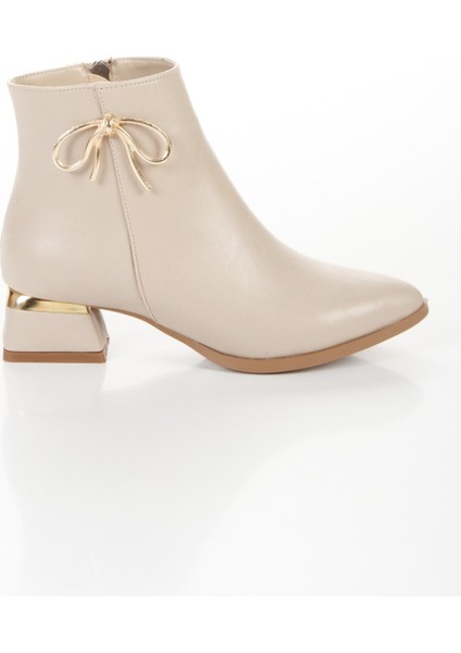 Kadın Ten Kısa Yan Tokalı Kalın Topuklu Sivri Burunlu Bot Cnr1 indirimleri