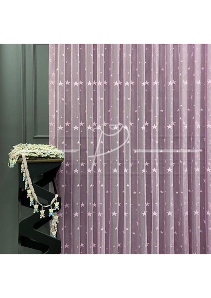 Pembe Yıldızlı Kız Çocuk Odası 1 / 3 Sık Pileli Bebek Perdesi Tül, Perde, Blackout, modelleri