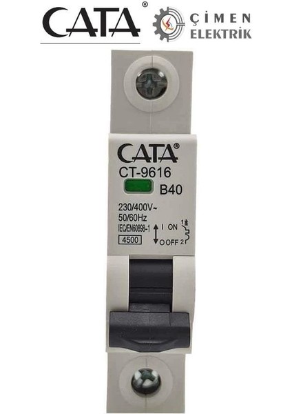 Cata Ct 9616 1X40A 4.5ka B Tipi Otomatik Sigorta