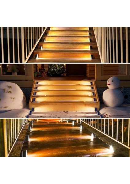 8 Adet Üçgen Güneş Enerjisi ile Şarj Olan Dış Mekan Solar Basamak Köşe Lambası indirimleri