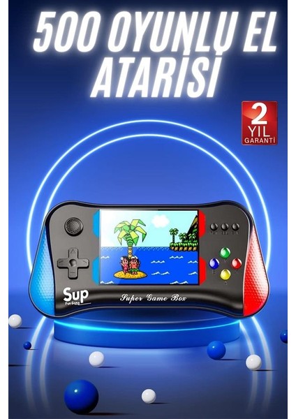 Depomix 500 Oyunlu Retro Sup Konsolu Taşınabilir Mini Gamepad 3,5 Inç Ekran fiyatları