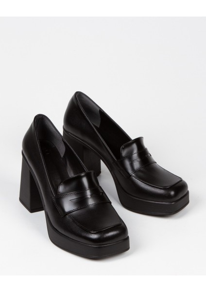 Kadın Siyah Mat Rugan Platform Topuklu Ayakkabı Mimyshoesf modelleri