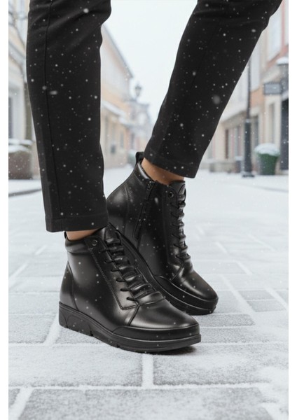 Ayakmod 293112 Z Siyah Cilt Kadın Bot