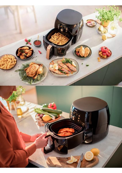 Yüksek Hacimli Turbostar Teknolojili Ultra Premium Hava Fritözü Siyah Bakır fiyatları