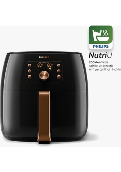 Yüksek Hacimli Turbostar Teknolojili Ultra Premium Hava Fritözü Siyah Bakır fırsatları