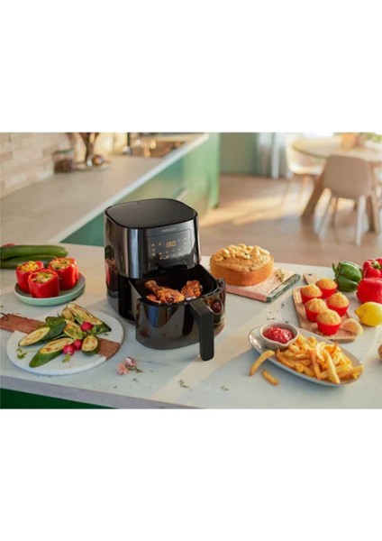 Daha Az Yağlı 4.1 L 1400 W Hava Fritözü, Şık Siyah Renkli Sağlıklı Pişirme Cihazı fırsatları