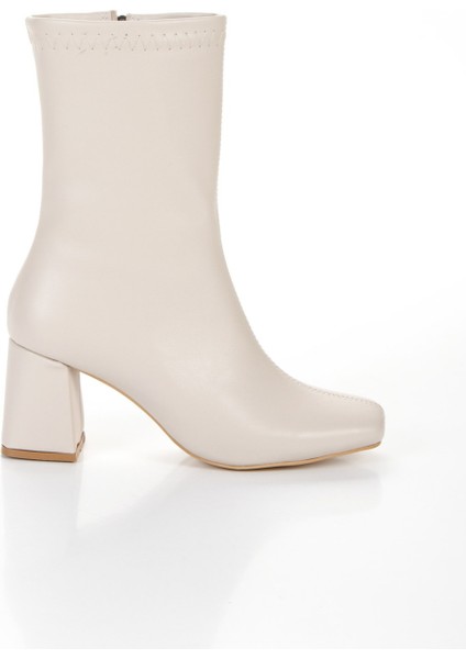 Siyah Kadın Küt Burun Topuklu Fermuarlı Bot Cnr1 fırsatları