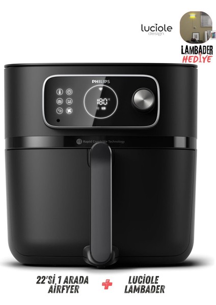 8,3l Uzaktan Bağlantılı Çok Fonksiyonlu Airfryer, Siyah, Geniş ve Kullanışlı