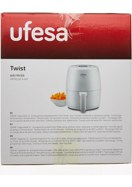 2 L Hava Fritözü, 6 Program, Zaman Ayarlı, Yapışmaz Kaplama, 1200 W, Beyaz Renk fiyatları