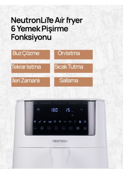 Akıllı 7.3l Fritöz, Sağlıklı ve Pratik Pişirme, Beyaz Renk