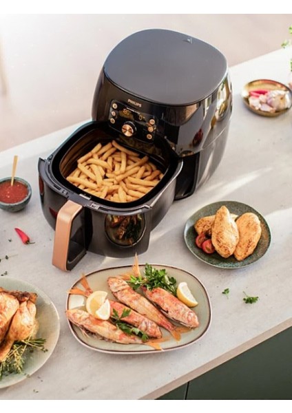 7,3 Litre Airfryer ve Fritöz Seti, Pişirme ve Izgara Ustası, Siyah indirimleri