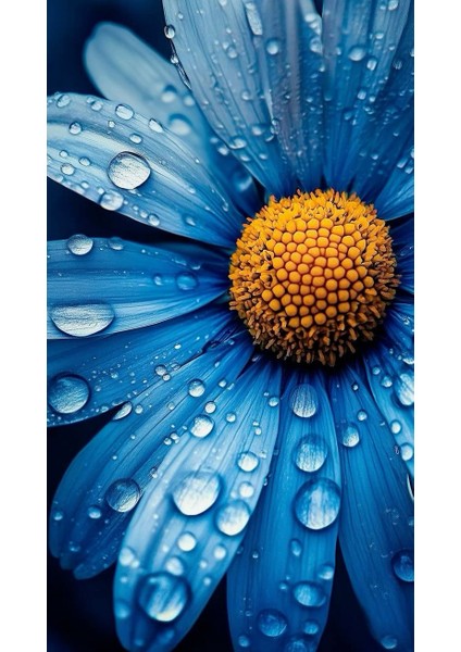 Mavi Papatya V1 Ev Duvar Salon Güzellik Salonu Ofis Dükkan Dekarasyon Kanvas Tablo fiyatları