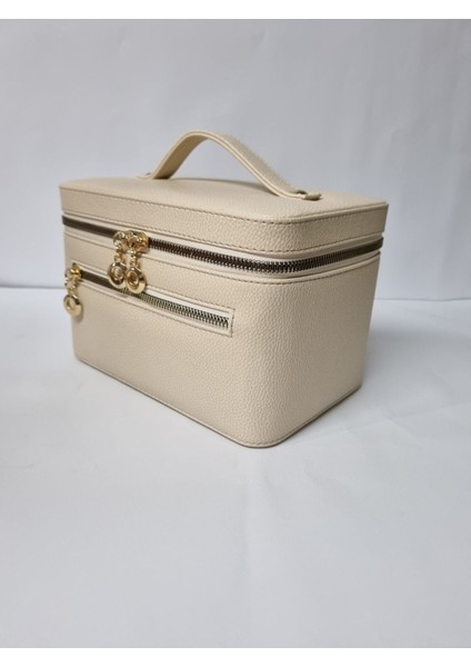 Şeffaf Seyahat Makyaj Çantası Aynalı Düzenleyici Bej fiyatları