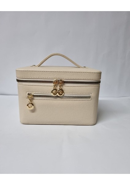 Şeffaf Seyahat Makyaj Çantası Aynalı Düzenleyici Bej fırsatları