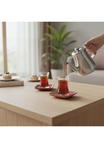 Gül Kurusu Mat Cam Çay Takımı 12 Parça 6 Kişilik modelleri