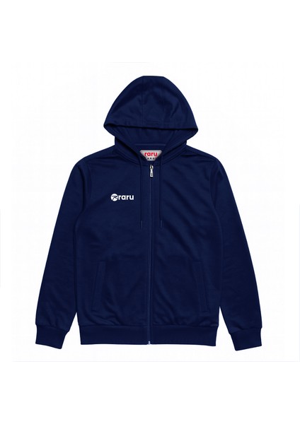 Kapüşonlu Tam Fermuarlı Sweatshirt Lıberter Lacivert