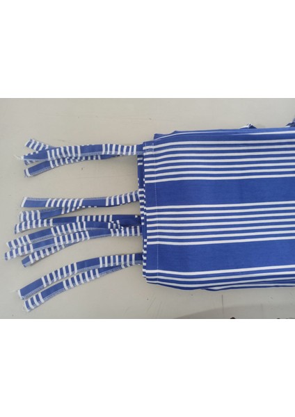 Balkon Perdesi Bağcıklı Ölçü Seçenekli Mavi Ince Çizgili fırsatları