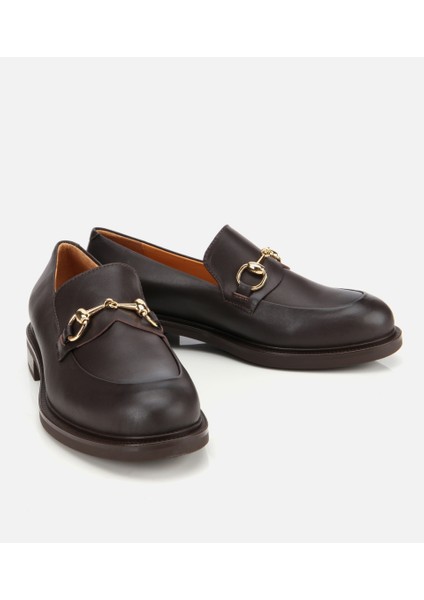 01AYH312980A480 KADIN Deri Kahverengi Tokalı Klasik Loafer fiyatları