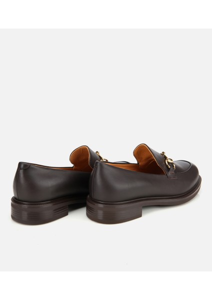 01AYH312980A480 KADIN Deri Kahverengi Tokalı Klasik Loafer fırsatları