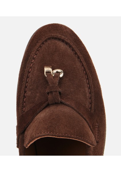 01AYH313260A480 KADIN Süet Deri Kahverengi Gold Aksesuarlı Klasik Loafer indirimleri