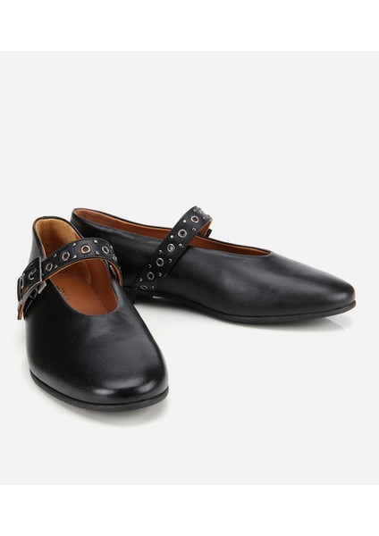 01AYH312440A100 KADIN Deri Siyah Mary Jane Kemerli Babet fiyatları