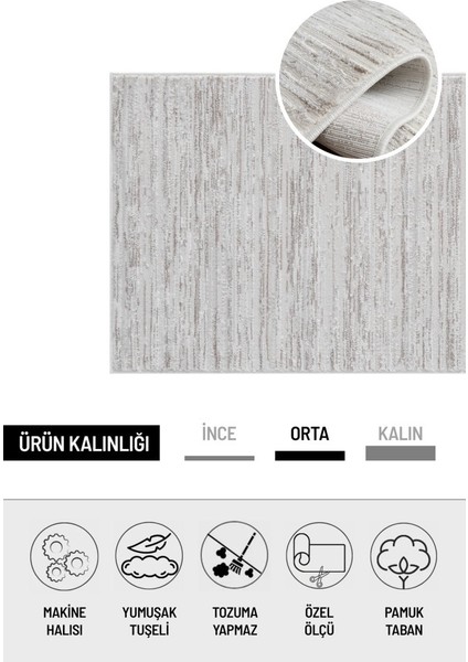 Pamuk Tabanlı Modern Tasarımlı Sisal Çizgili Bej Renk Halı fırsatları