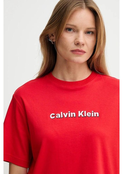 Kısa Kollu 2 Renkli 3D Nakışlı Logolu Kadın T-Shirt LV047D205G-VTW fiyatları