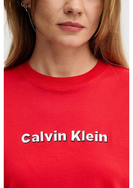 Kısa Kollu 2 Renkli 3D Nakışlı Logolu Kadın T-Shirt LV047D205G-VTW indirimleri