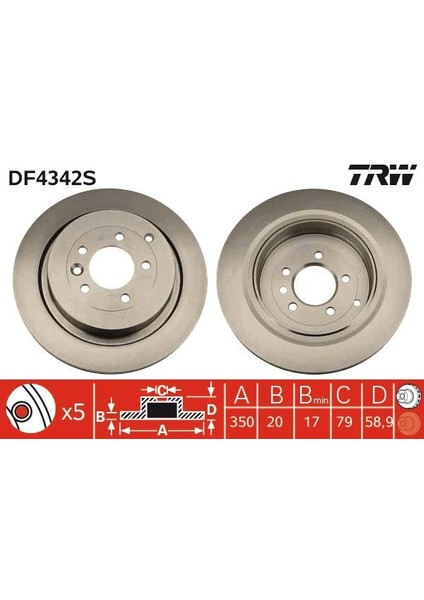 Fren Dıskı Arka Land Rover Dıscovery 4 L319 Range Rover Sport I L320