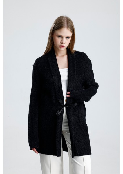 Önü Kurdele Bağlamalı Şal Yaka Hırka modelleri