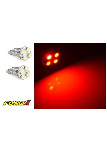 LED Ampül 12V.4 Lü Smd B.dipsiz Kırmızı