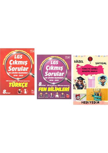 2018-2025 Türkçe - Fen Bilimleri Lgs Çıkmış Sorular ve Çözüm Aşamaları - Hediye