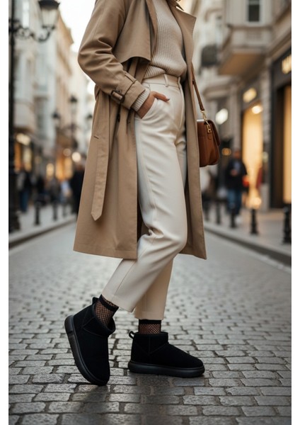 Tazzy Kadın Kalın Taban Içi Tüylü Günlük Mini Yarım Bot fiyatları