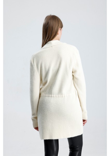 Önü Kurdele Bağlamalı Şal Yaka Hırka