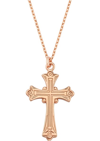 Rose Gümüş Tasarım Haç Kolye