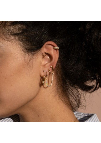 6 mm Gold Cerrahi Çelik Düz Halka Tragus Piercing Helix Kıkırdak Rook Daith