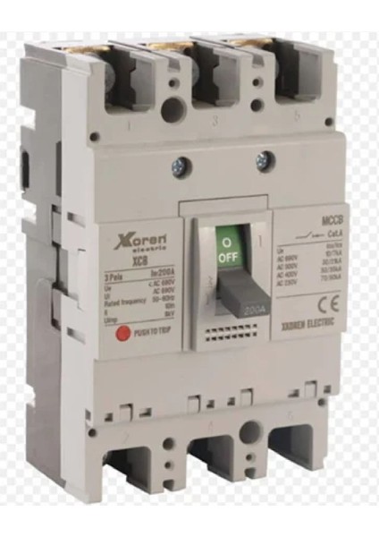 XCB3FF50-0250-0200A ,3-FAZ/200A/50KA Ayarsız Kompakt Şalter