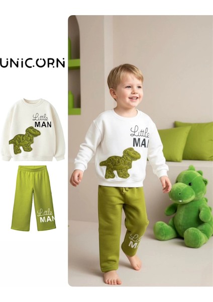Dinazor Nakışlı Aplike Detaylı Sweatshirt ve Eşofman Takımı fırsatları
