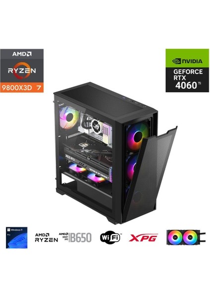 Ryzen 7 9800X3D 64GB Ddr5 1tb M.2 Rtx 4060 Ti B650 Wıfı 750W 240M
