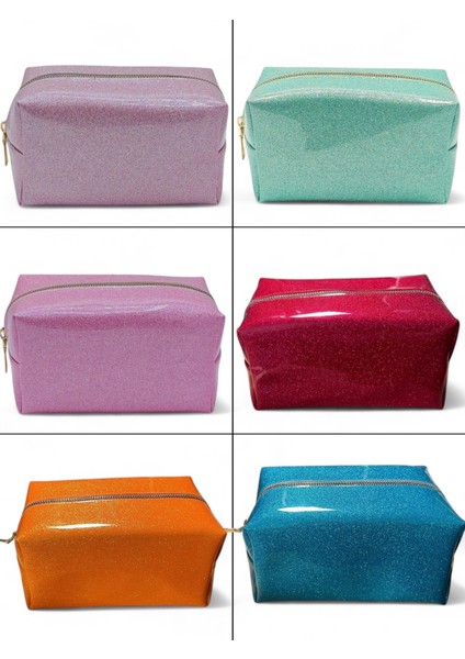 Yeşil Silikon Pastel Simli Makyaj Çantası, Şık ve Kullanışlı. fiyatları