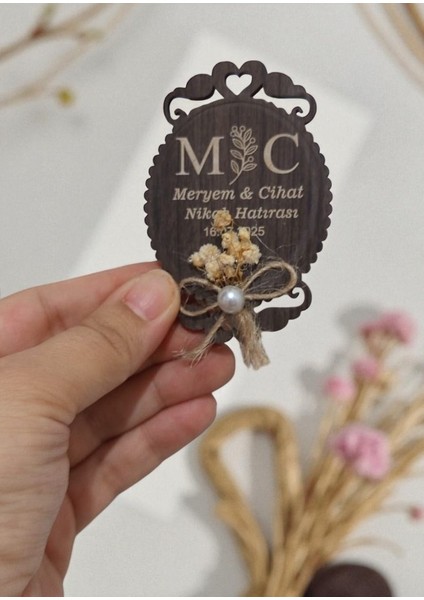 25 Adet Kalp Şekilli Ahşap Magnet Söz Nişan Kına Nikah Hediyelik Organizasyon Magneti fırsatları