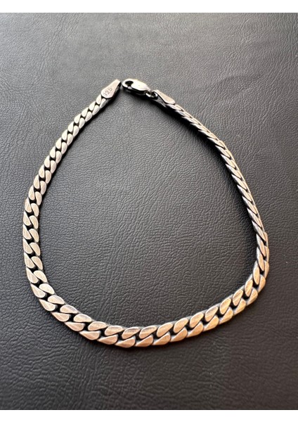 4 mm 20 cm Oksitli Mat Gurmet Erkek Gümüş Bileklik