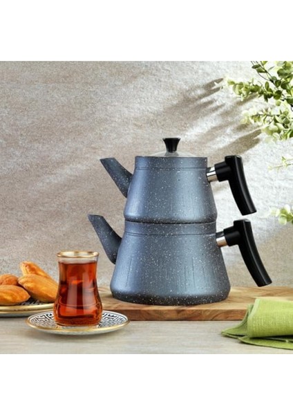 3 Parça Gri Çaydanlık Takımı, Şık ve Fonksiyonel Set modelleri