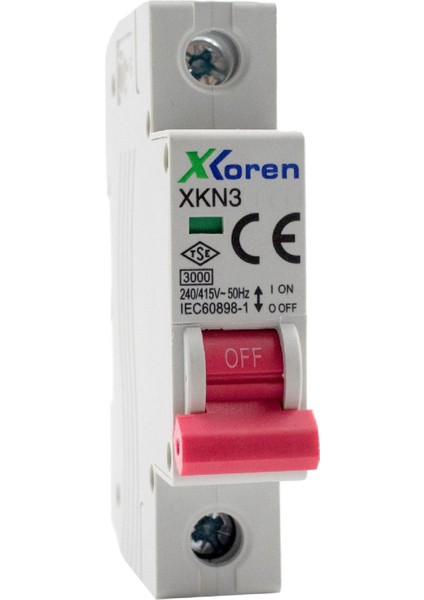 XKN03-1-C010 ,1-Faz C-10A/3KA Otomatik Sigorta
