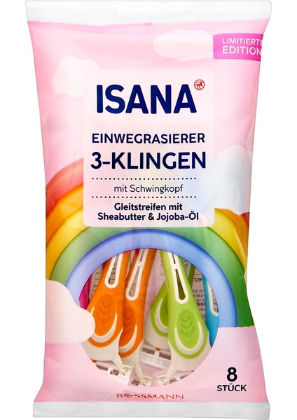 Tıraş Bıçağı 3 Bıçaklı Kullan At Rainbow 8'li