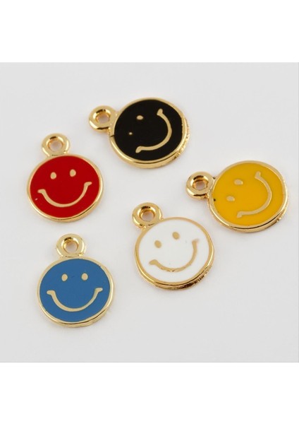 Sepetim Emoji Figürlü Mineli Kolye Ucu 1 Adet-Renkli