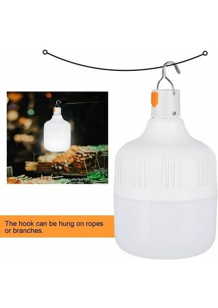 USB Şarjlı, 30 Watt, 3 Işık Modlu Beyaz Işık, Taşınabilir Kamp, Piknik, Bekçi, Balıkçı, Çadır Ampulü indirimleri