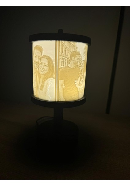 Kişiye Özel Silindir Fotoğraf Lamba – Dekoratif Gece Lambası - Beyaz ve Sarı Işık Seçenekleriyle fiyatları