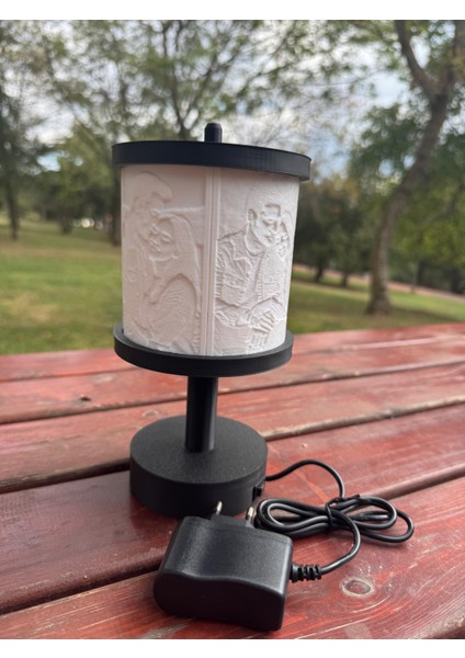 Kişiye Özel Silindir Fotoğraf Lamba – Dekoratif Gece Lambası - Beyaz ve Sarı Işık Seçenekleriyle fırsatları