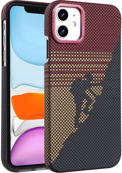 Iphone 11 Kılıf Karbon Dizayn Magsafe Kablosuz Şarj Özellikli + Ekran Koruyucu